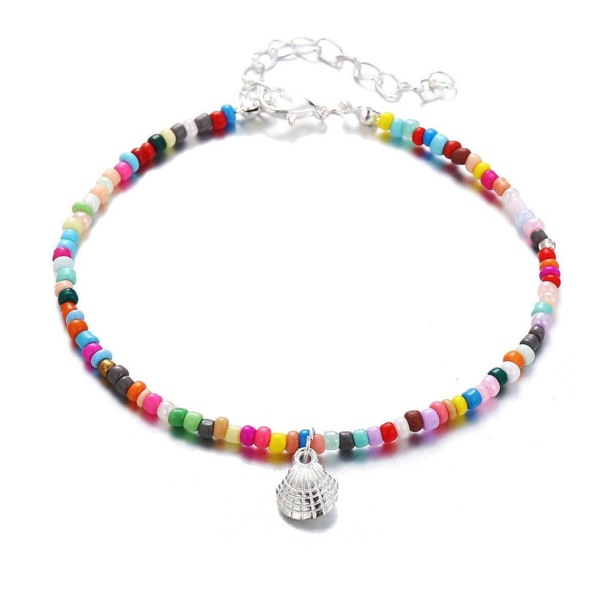 Creative Vintage Bohemian Shell Pendant Beaded Anklet Bracelet