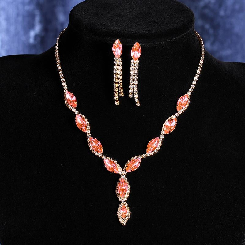 Fashion Colorful Crystal Necklace and Jewelry Set