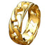 Fashion Geometric Titanium Steel Chain Link Hollow Striped Gold Ring