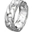 Fashion Geometric Titanium Steel Chain Link Hollow Striped Gold Ring