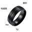 Simple Matte Black Stainless Steel Ring - 8mm Men's Fashion Jewelry