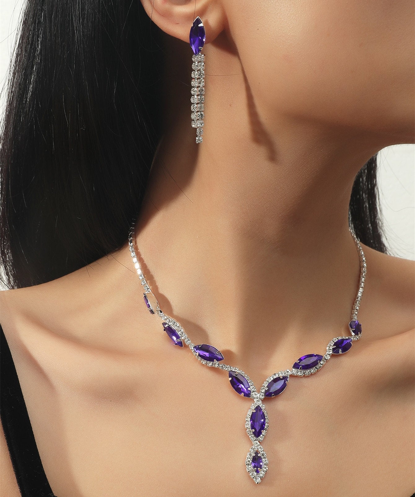 Fashion Colorful Crystal Necklace and Jewelry Set