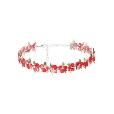 Retro Lace Flower Collar Choker Necklace - Romantic Garden Embroidered Clavicle Chain