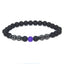 Retro Matte Black Magnetic Stone Beaded Anklet