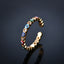 Fashion Jewelry Copper Ring with Micro-inlaid White Zircon and Enamel Evil Eye Design