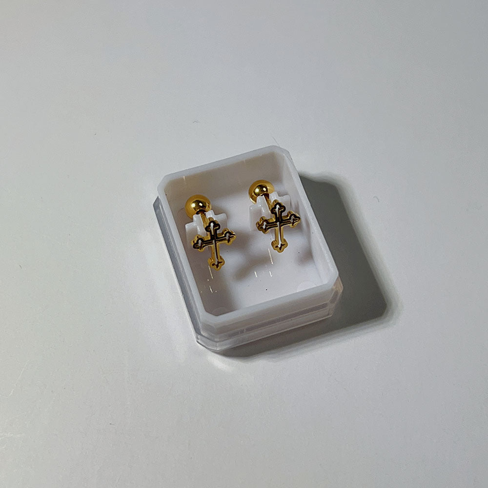 1 Pair Sweet Heart Shape Titanium Steel Stud Earrings - 18k Stainless Steel Layered Design for Women