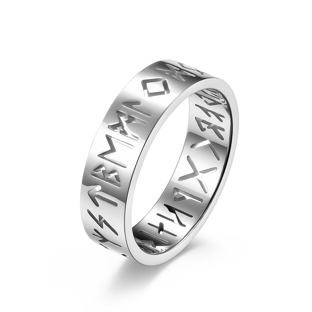 Nordic Rune Stainless Steel Ring for Men and Women