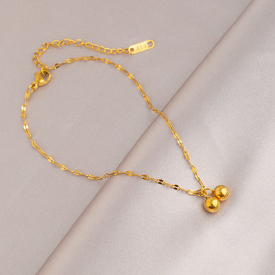 Simple Heart & Butterfly Resin Titanium Steel Anklet - 18k Gold Plated Trendy Women's Jewelry 2024