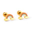 Rainbow Fruit Stainless Steel Stud Earrings - Colorful Enamel Design