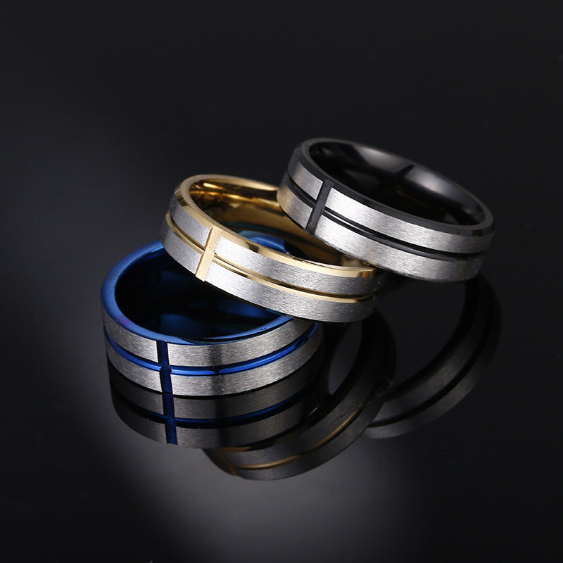 Fashion Cross Stainless Steel Men's Ring