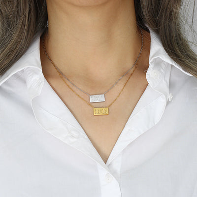 Fashion Simple 18K Gold-Plated Stainless Steel Number Pendant Necklace