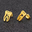 Fashion Minimalist Stainless Steel Tooth Stud Earrings for Women