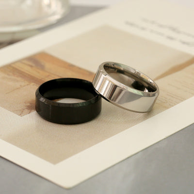 Fashion Stainless Steel Polished Ring for Men - Minimalist Design