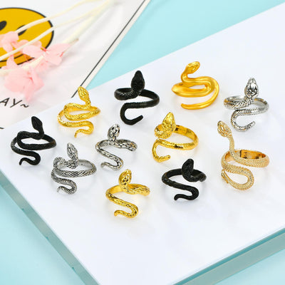 Vintage Silver and Gold Cobra Snake Ring for Men