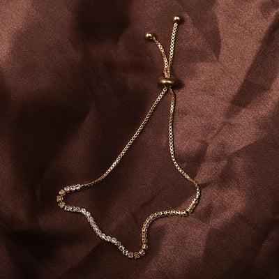 Simple Adjustable Rhinestone Claw Chain Bracelet Jewelry